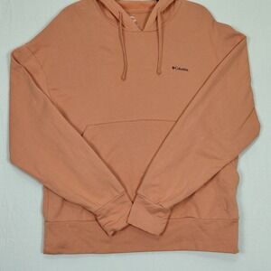Columbia Women's Size S/P Long Sleeve Pullover Light Weight Coral Hoodie Logo